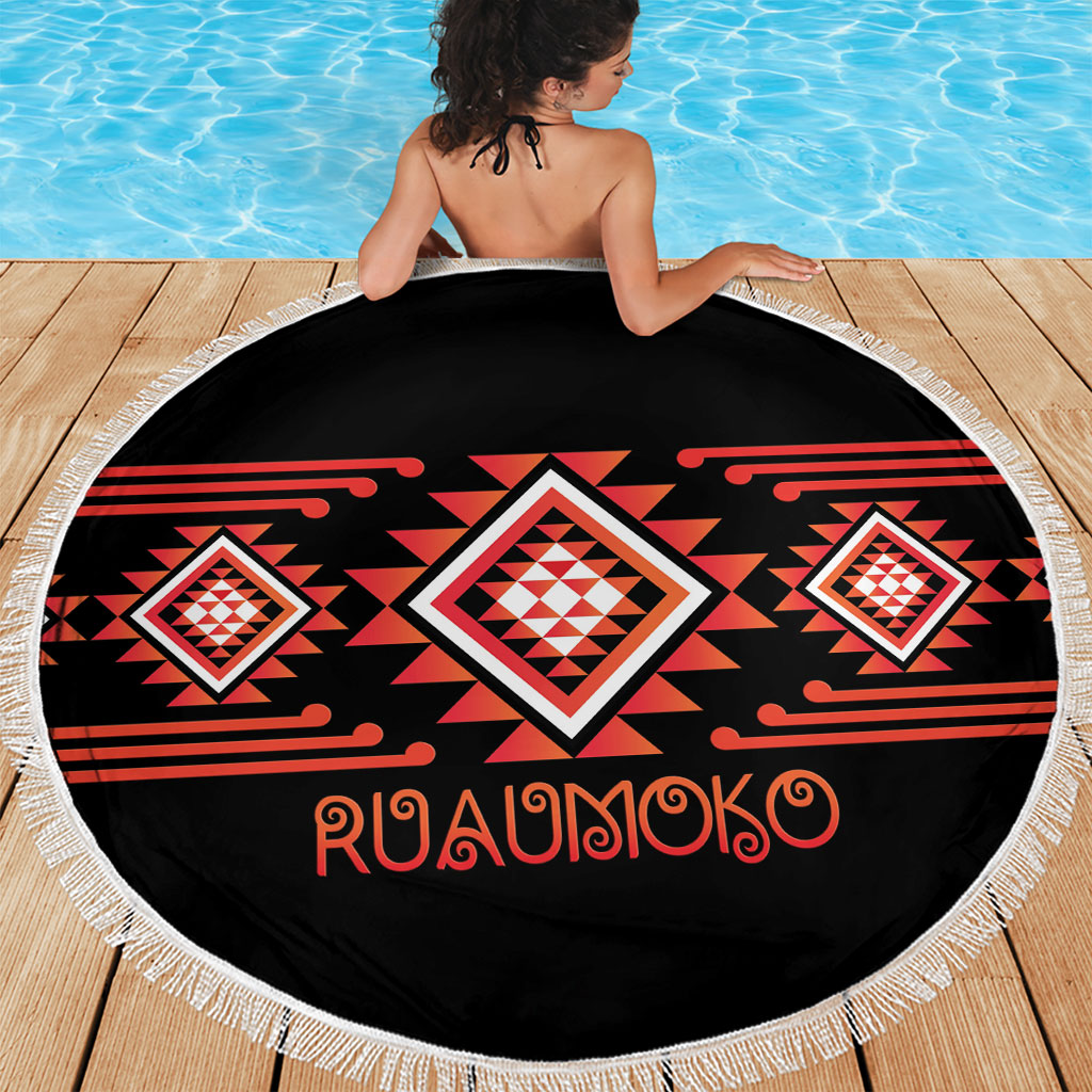 Aotearoa Atua Ruaumoko Beach Blanket Maori Powerful God Taniko Motifs LT14 - Polynesian Pride