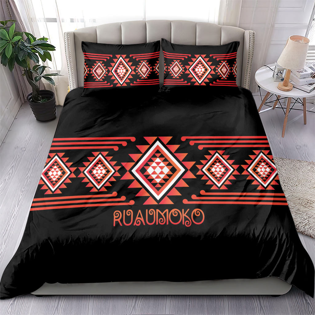 Aotearoa Atua Ruaumoko Bedding Set Maori Powerful God Taniko Motifs LT14 - Polynesian Pride