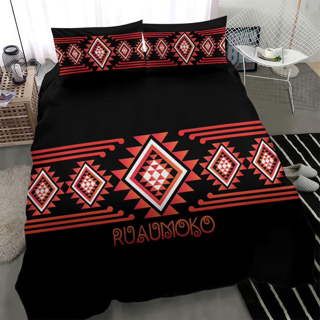 Aotearoa Atua Ruaumoko Bedding Set Maori Powerful God Taniko Motifs LT14 - Polynesian Pride