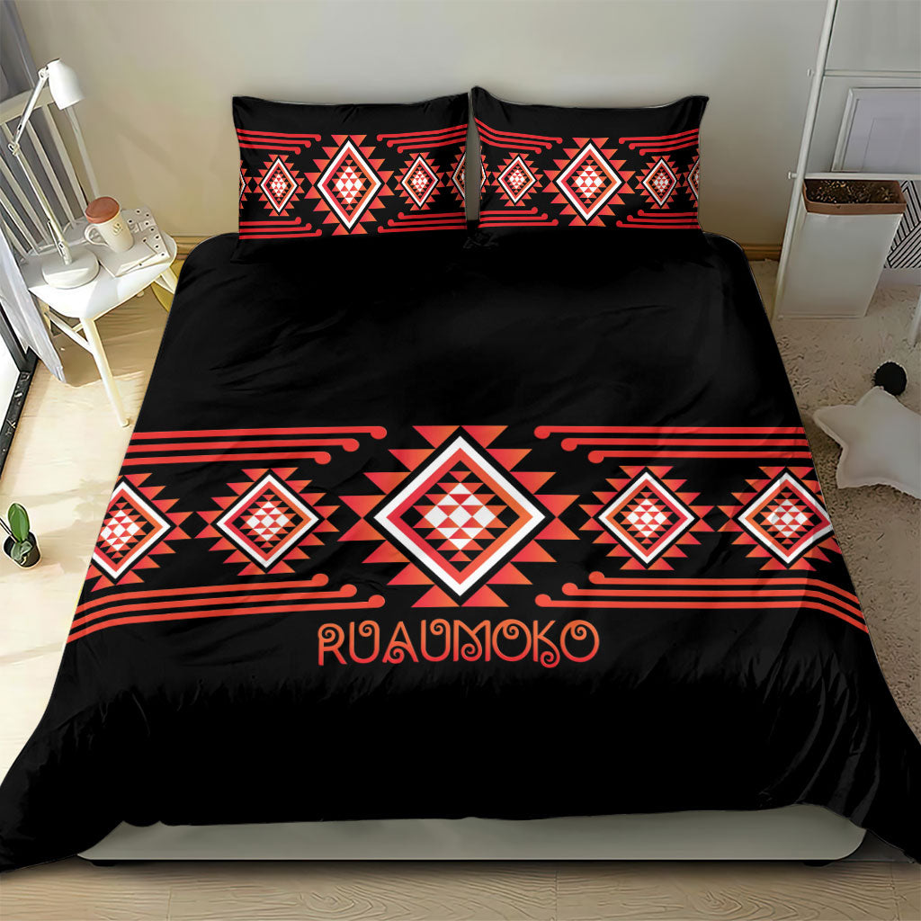 Aotearoa Atua Ruaumoko Bedding Set Maori Powerful God Taniko Motifs LT14 - Polynesian Pride