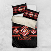 Aotearoa Atua Ruaumoko Bedding Set Maori Powerful God Taniko Motifs LT14 US Twin 172cm x 218cm Orange - Polynesian Pride