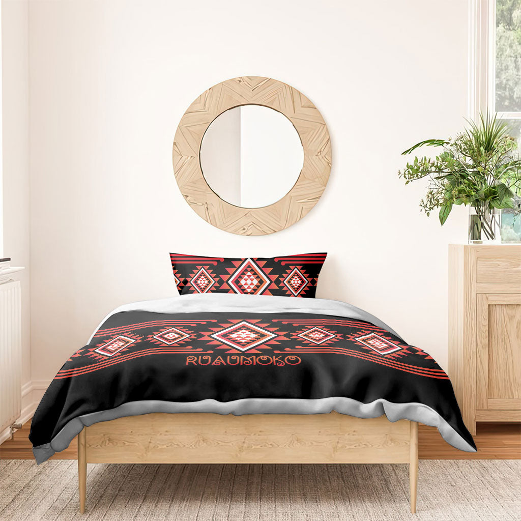 Aotearoa Atua Ruaumoko Bedding Set Maori Powerful God Taniko Motifs LT14 - Polynesian Pride