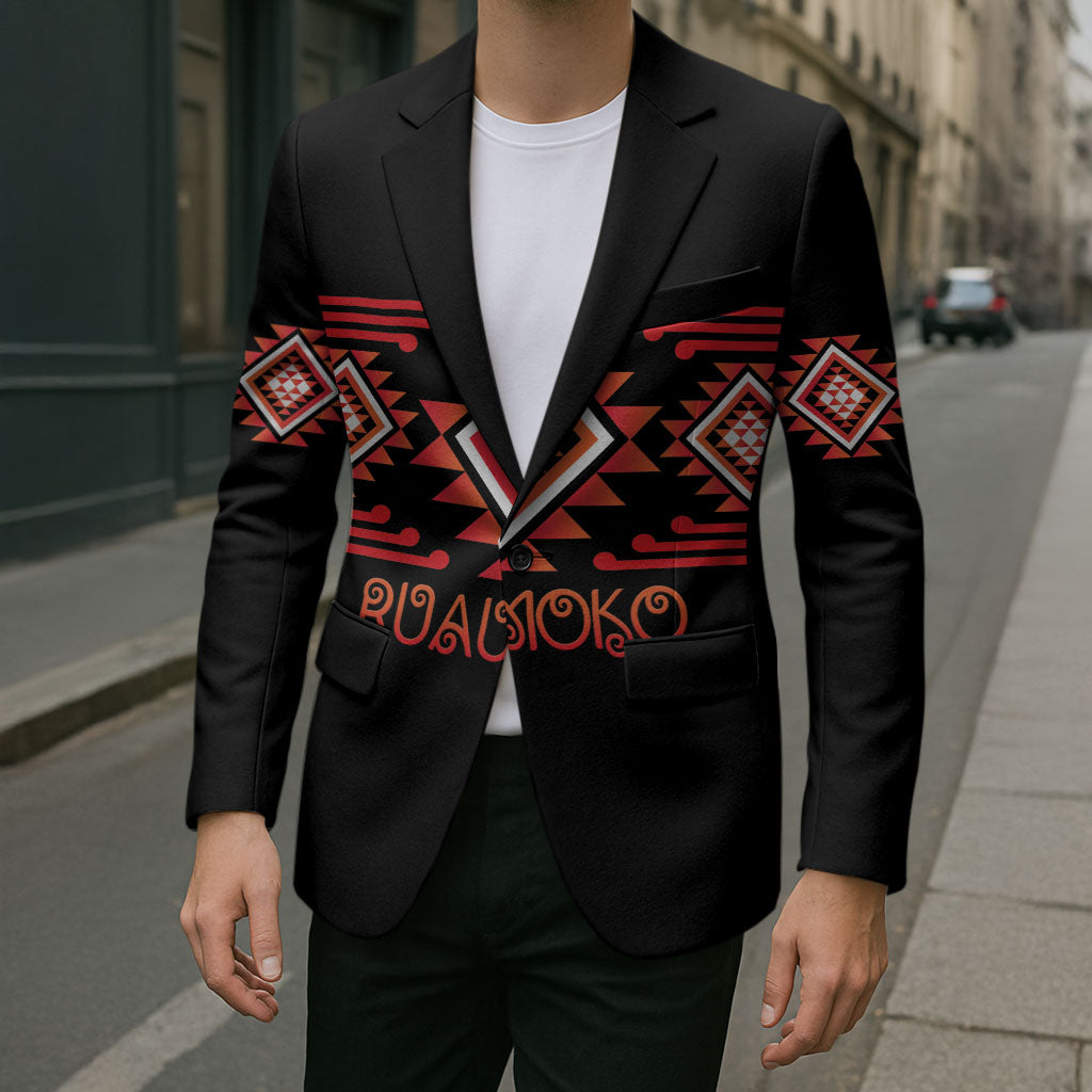 Aotearoa Atua Ruaumoko Personalised Blazer Maori Powerful God Taniko Motifs LT14 - Polynesian Pride