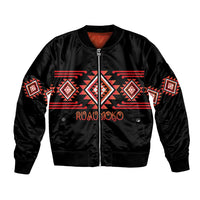 Aotearoa Atua Ruaumoko Personalised Bomber Jacket Maori Powerful God Taniko Motifs LT14 Unisex Orange - Polynesian Pride