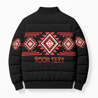 Aotearoa Atua Ruaumoko Personalised Bomber Puffer Jacket Maori Powerful God Taniko Motifs LT14 - Polynesian Pride