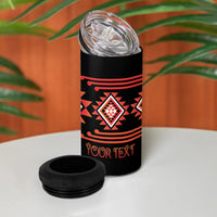 Aotearoa Atua Ruaumoko Personalised 4 in 1 Can Cooler Tumbler Maori Powerful God Taniko Motifs LT14 - Polynesian Pride