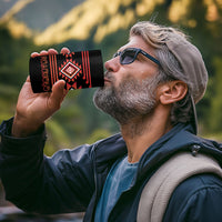 Aotearoa Atua Ruaumoko Personalised 4 in 1 Can Cooler Tumbler Maori Powerful God Taniko Motifs LT14 - Polynesian Pride