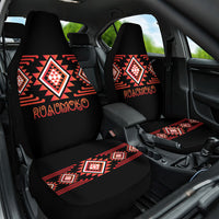 Aotearoa Atua Ruaumoko Car Seat Cover Maori Powerful God Taniko Motifs LT14 One Size Orange - Polynesian Pride