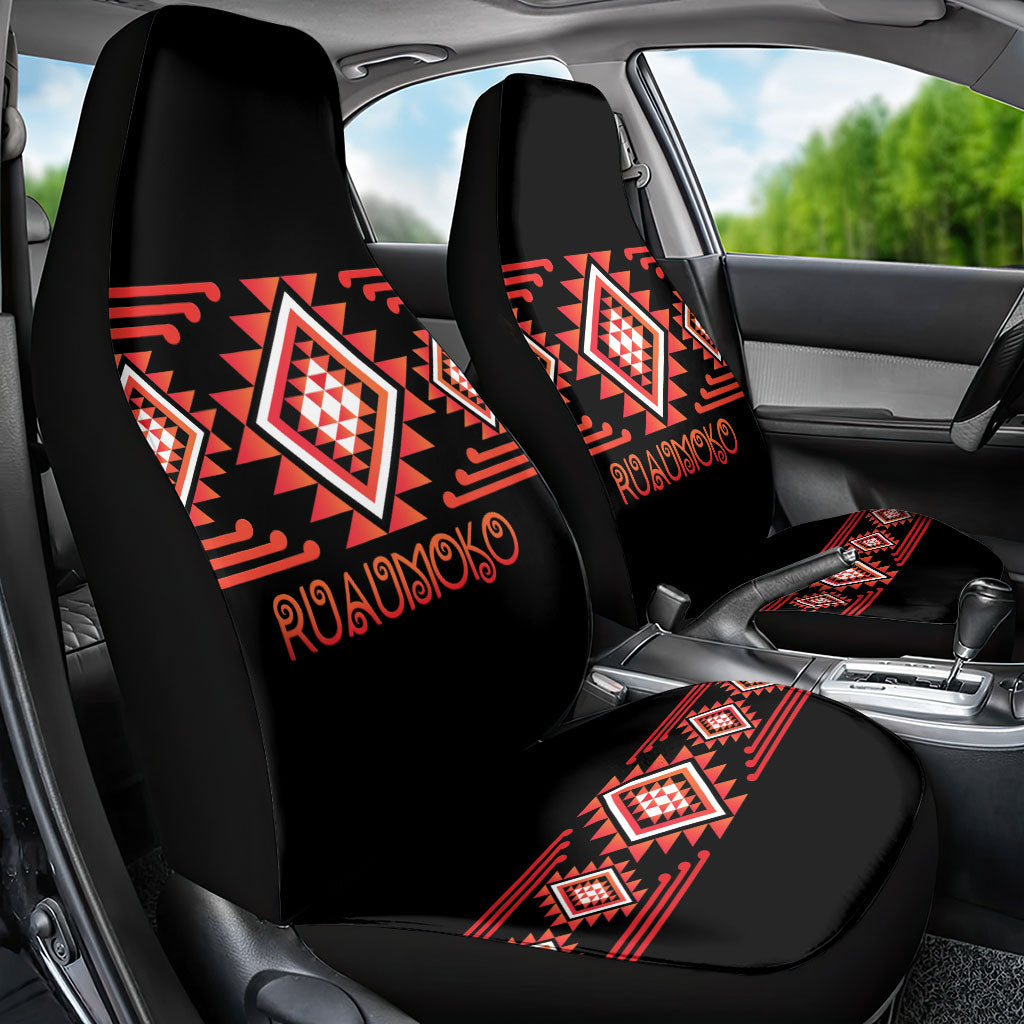 Aotearoa Atua Ruaumoko Car Seat Cover Maori Powerful God Taniko Motifs LT14 - Polynesian Pride