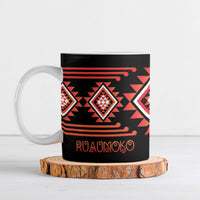 Aotearoa Atua Ruaumoko Personalised Ceramic Mug Maori Powerful God Taniko Motifs LT14 Orange - Polynesian Pride