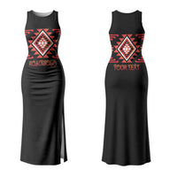 Aotearoa Atua Ruaumoko Personalised Couples Matching Tank Maxi Dress and Long Sleeve Button Shirt Maori Powerful God Taniko Motifs LT14 - Polynesian Pride