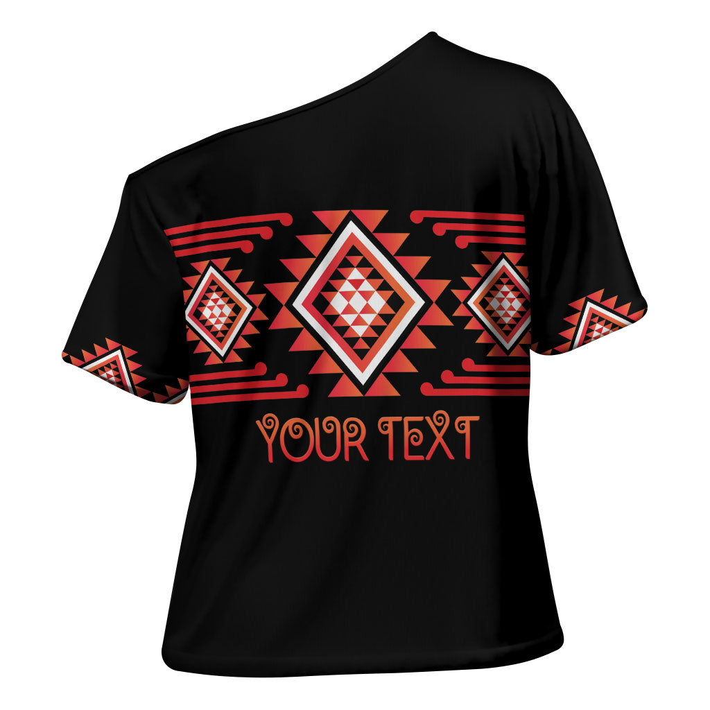 Aotearoa Atua Ruaumoko Personalised Cross Shoulder Shirt Maori Powerful God Taniko Motifs LT14 - Polynesian Pride