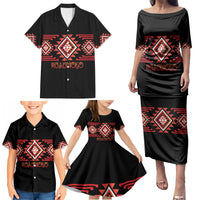 Aotearoa Atua Ruaumoko Personalised Family Matching Puletasi and Hawaiian Shirt Maori Powerful God Taniko Motifs LT14 - Polynesian Pride