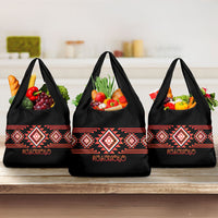 Aotearoa Atua Ruaumoko Grocery Bag Maori Powerful God Taniko Motifs LT14 3-pack One Size Orange - Polynesian Pride