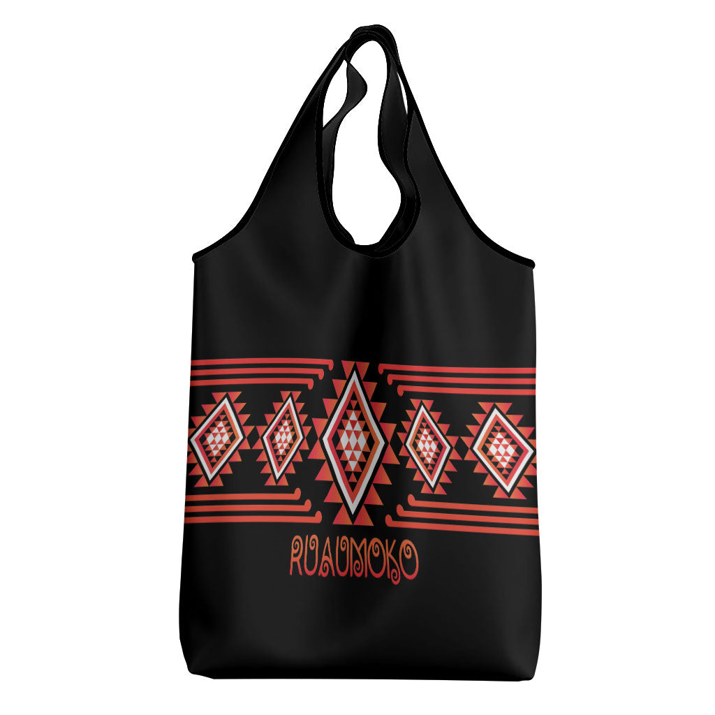 Aotearoa Atua Ruaumoko Grocery Bag Maori Powerful God Taniko Motifs LT14 - Polynesian Pride