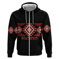 Aotearoa Atua Ruaumoko Personalised Hoodie Maori Powerful God Taniko Motifs LT14 Zip Hoodie Orange - Polynesian Pride