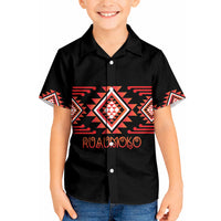Aotearoa Atua Ruaumoko Personalised Kid Hawaiian Shirt Maori Powerful God Taniko Motifs LT14 Kid Orange - Polynesian Pride