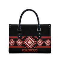 Aotearoa Atua Ruaumoko Leather Bag Maori Powerful God Taniko Motifs LT14 - Polynesian Pride