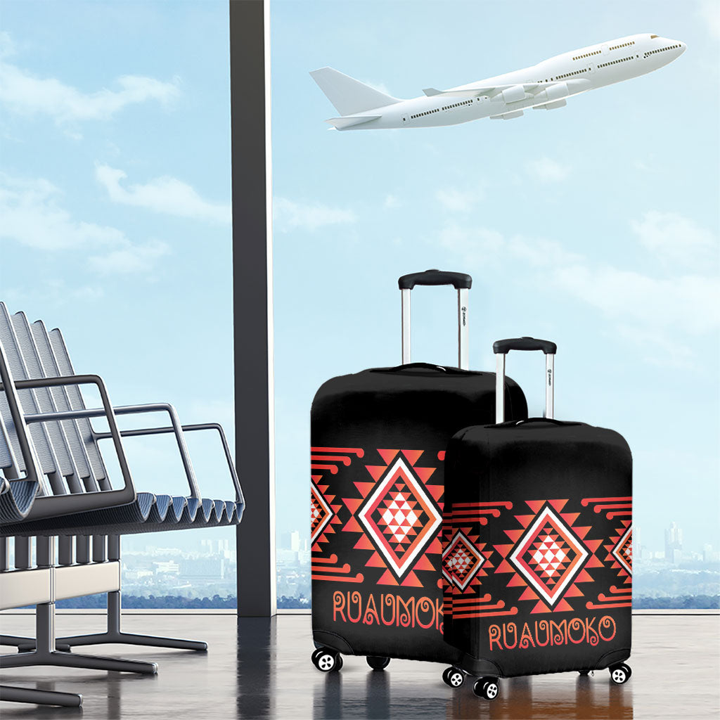 Aotearoa Atua Ruaumoko Luggage Cover Maori Powerful God Taniko Motifs LT14 - Polynesian Pride