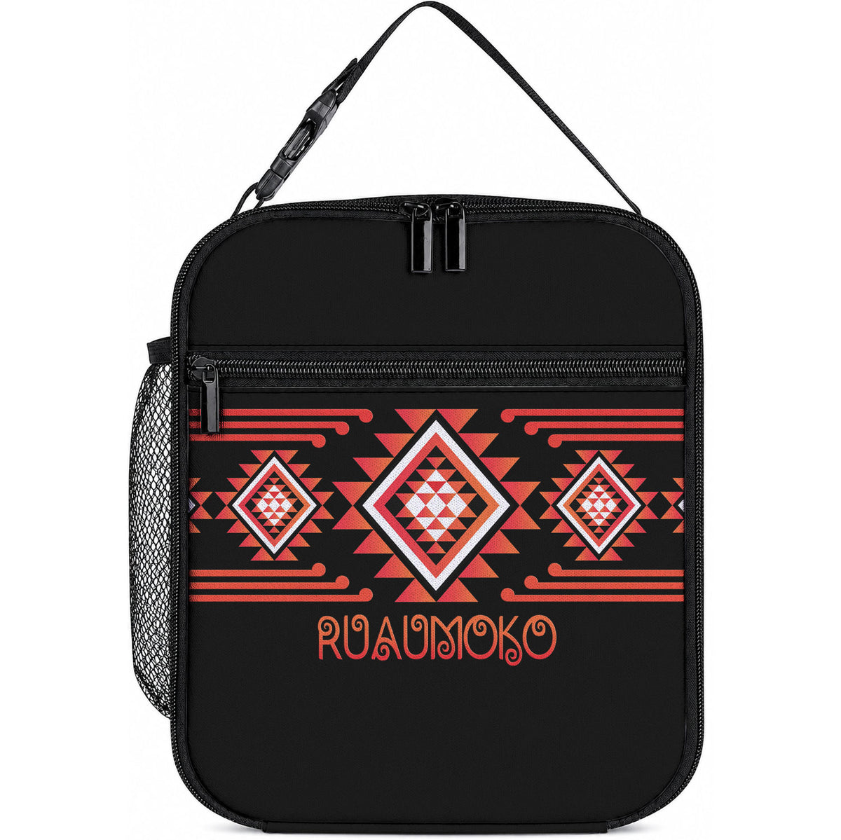 Aotearoa Atua Ruaumoko Lunch Bag Maori Powerful God Taniko Motifs