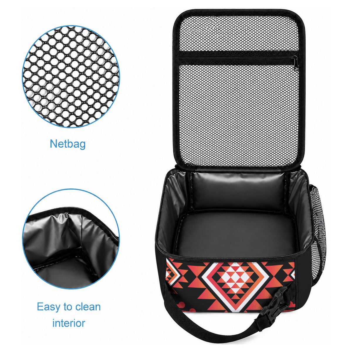 Aotearoa Atua Ruaumoko Lunch Bag Maori Powerful God Taniko Motifs