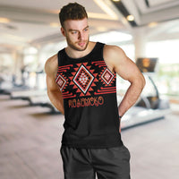 Aotearoa Atua Ruaumoko Personalised Men Tank Top Maori Powerful God Taniko Motifs LT14 Orange - Polynesian Pride