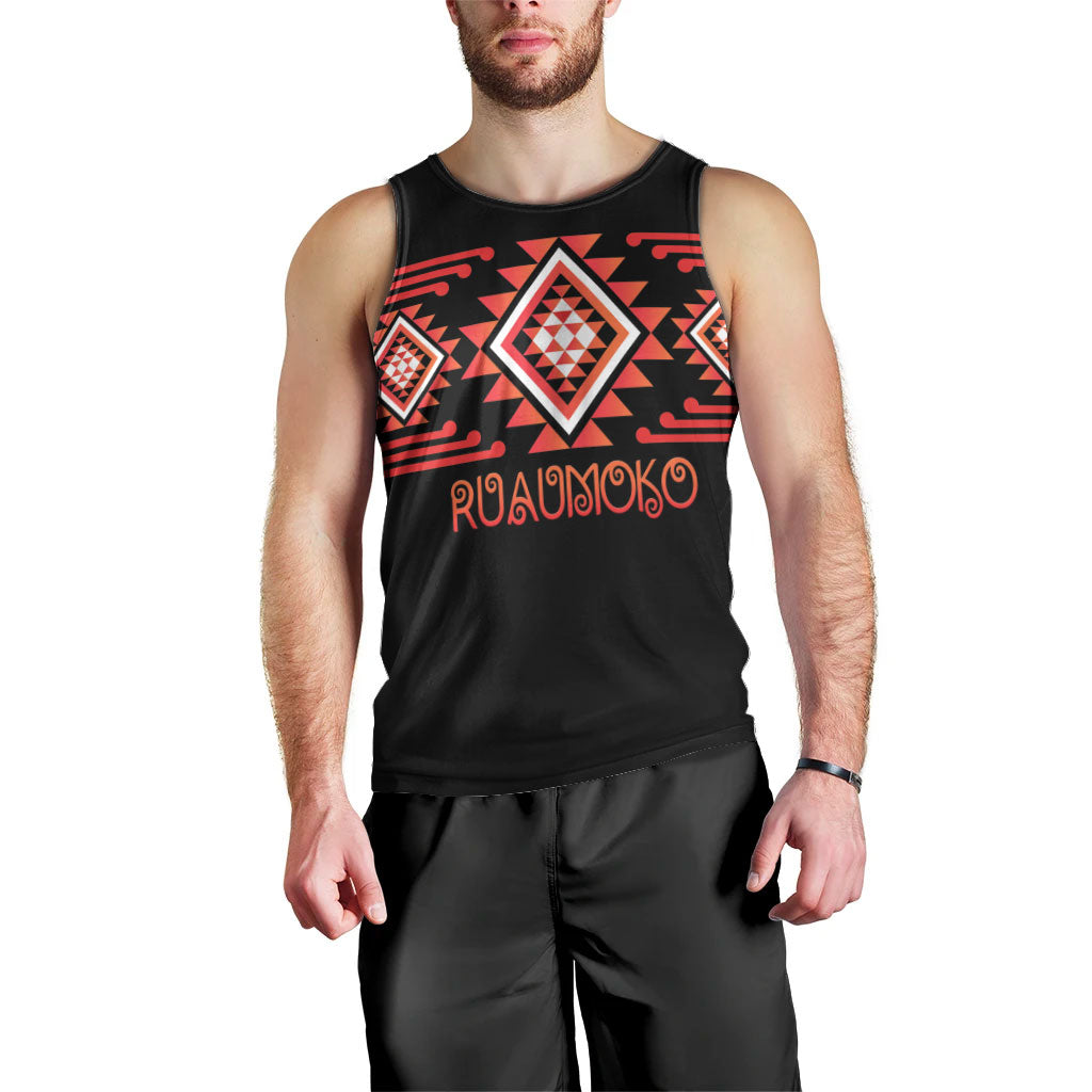 Aotearoa Atua Ruaumoko Personalised Men Tank Top Maori Powerful God Taniko Motifs LT14 - Polynesian Pride