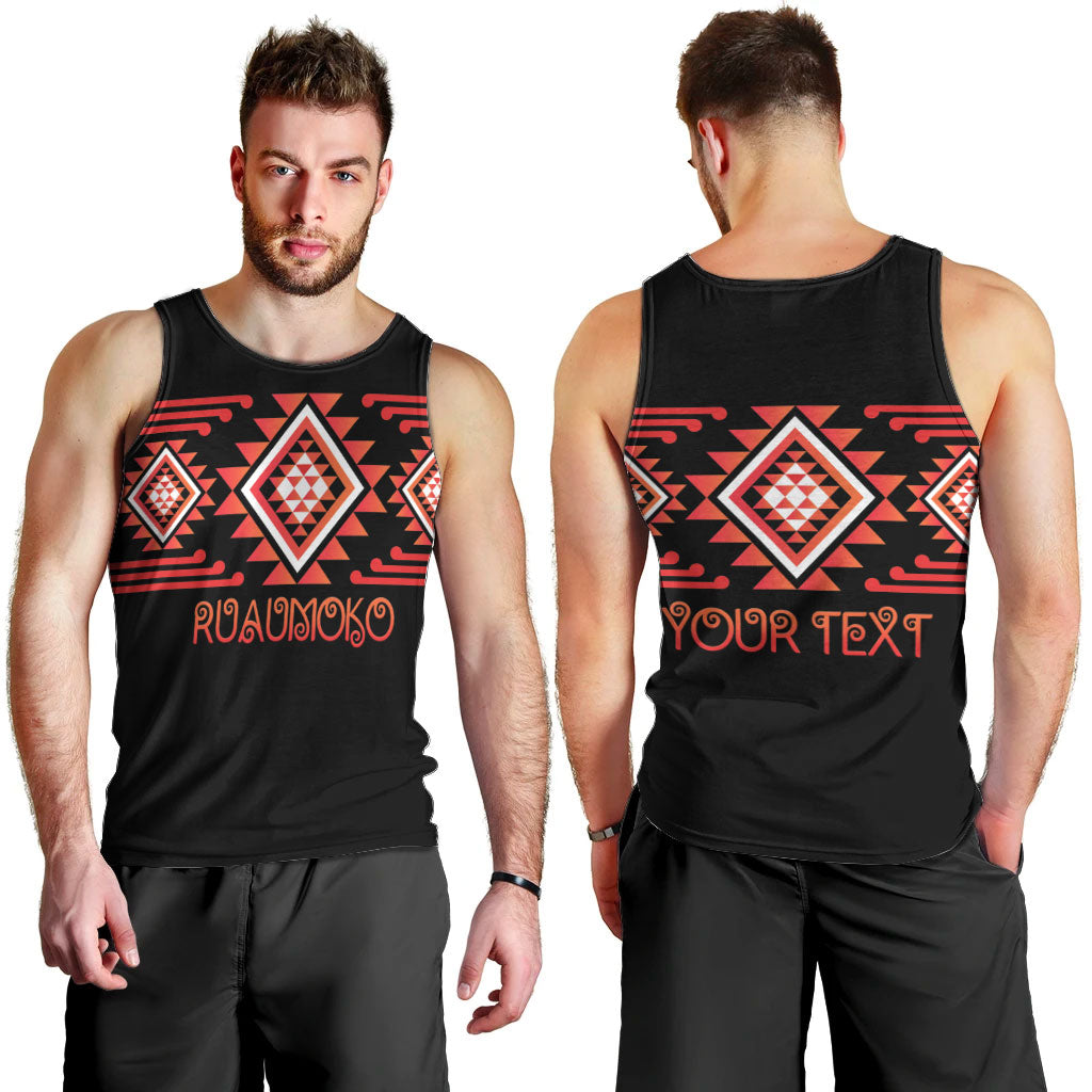 Aotearoa Atua Ruaumoko Personalised Men Tank Top Maori Powerful God Taniko Motifs LT14 - Polynesian Pride