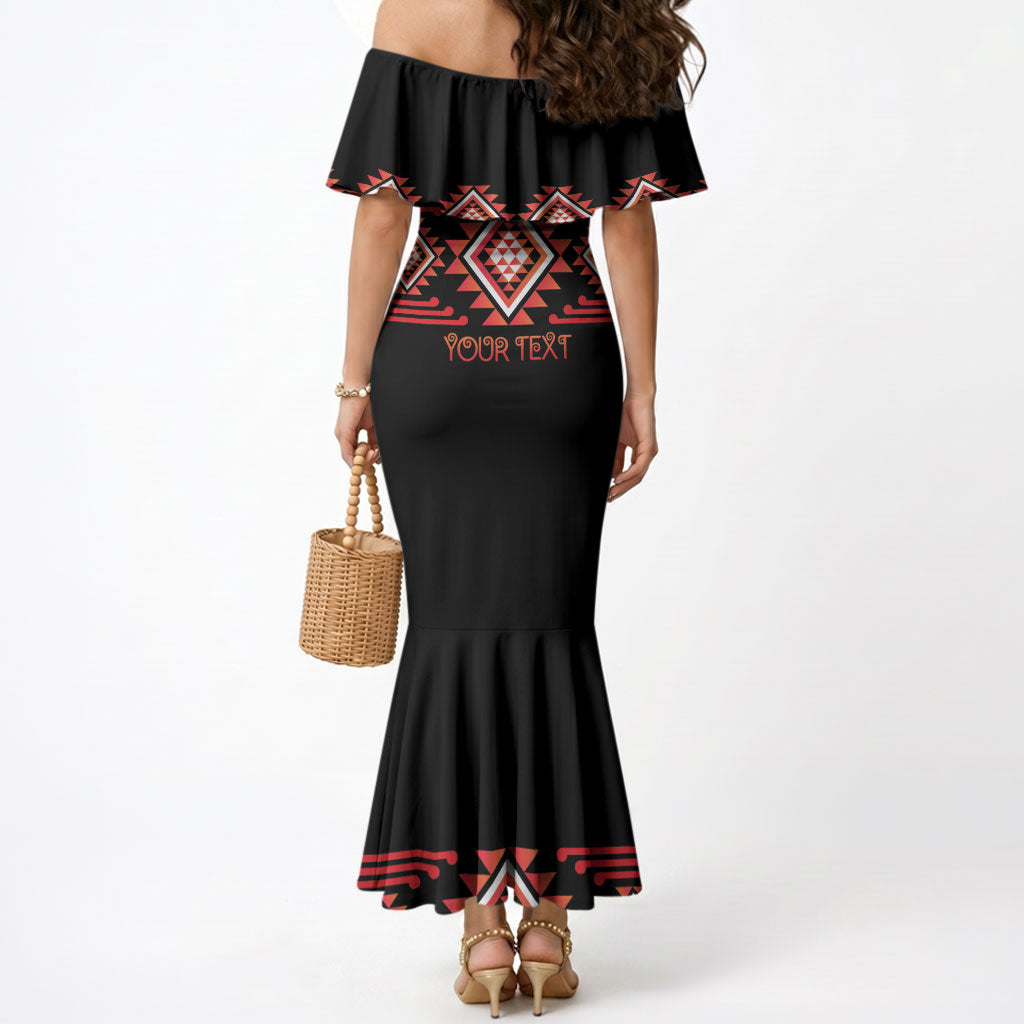 Aotearoa Atua Ruaumoko Personalised Mermaid Dress Maori Powerful God Taniko Motifs LT14 - Polynesian Pride