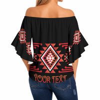 Aotearoa Atua Ruaumoko Personalised Off Shoulder Wrap Waist Top Maori Powerful God Taniko Motifs LT14 - Polynesian Pride