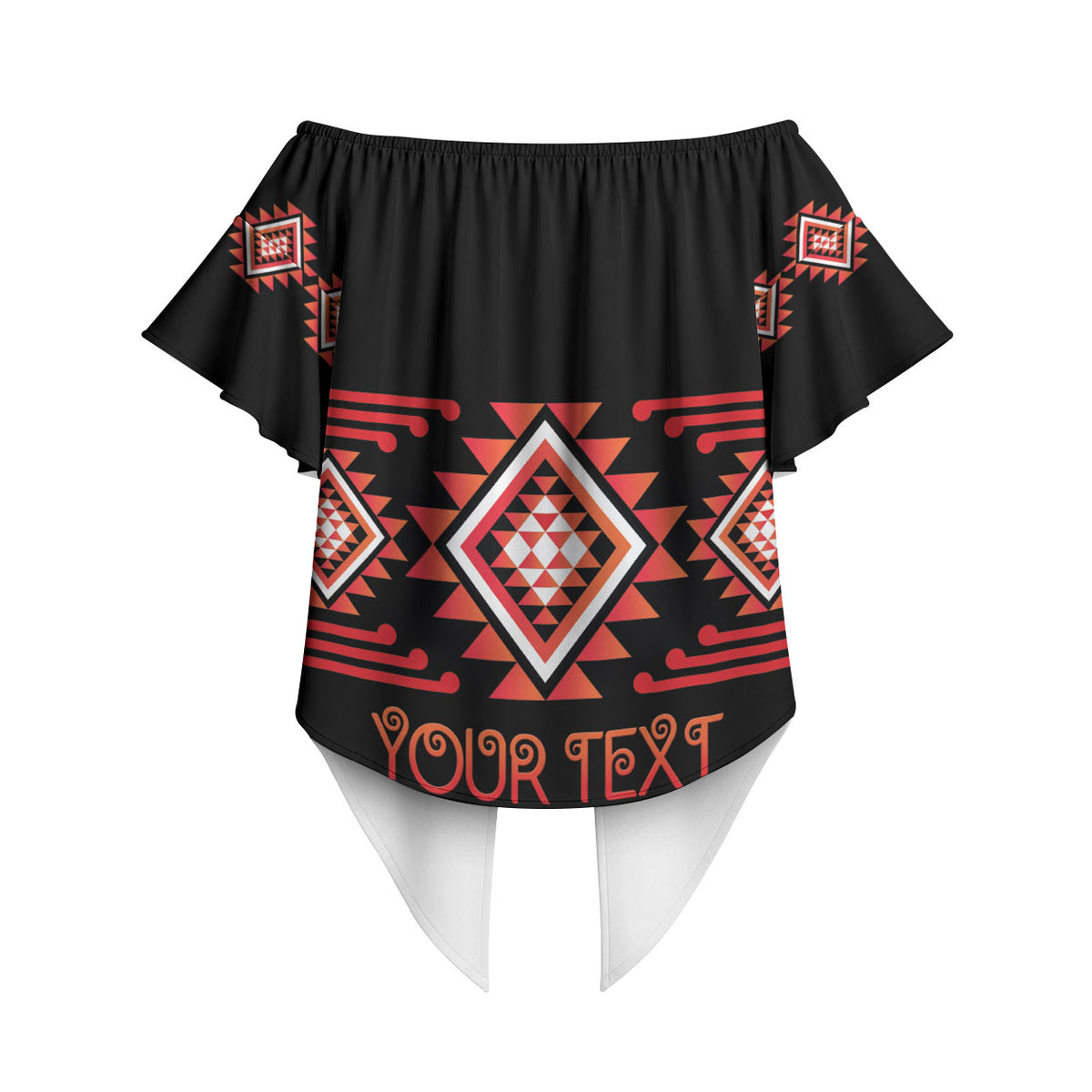 Aotearoa Atua Ruaumoko Personalised Off Shoulder Wrap Waist Top Maori Powerful God Taniko Motifs LT14 - Polynesian Pride