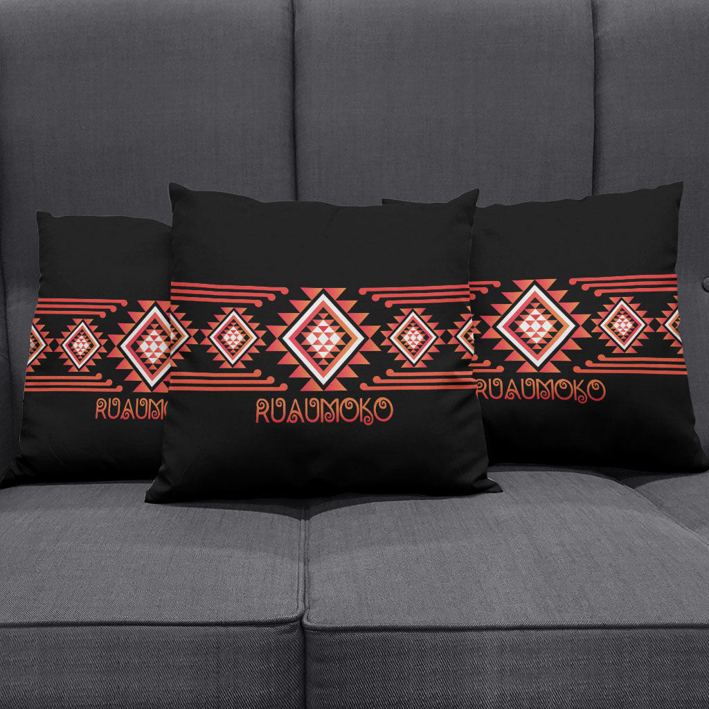 Aotearoa Atua Ruaumoko Pillow Cover Maori Powerful God Taniko Motifs LT14 - Polynesian Pride