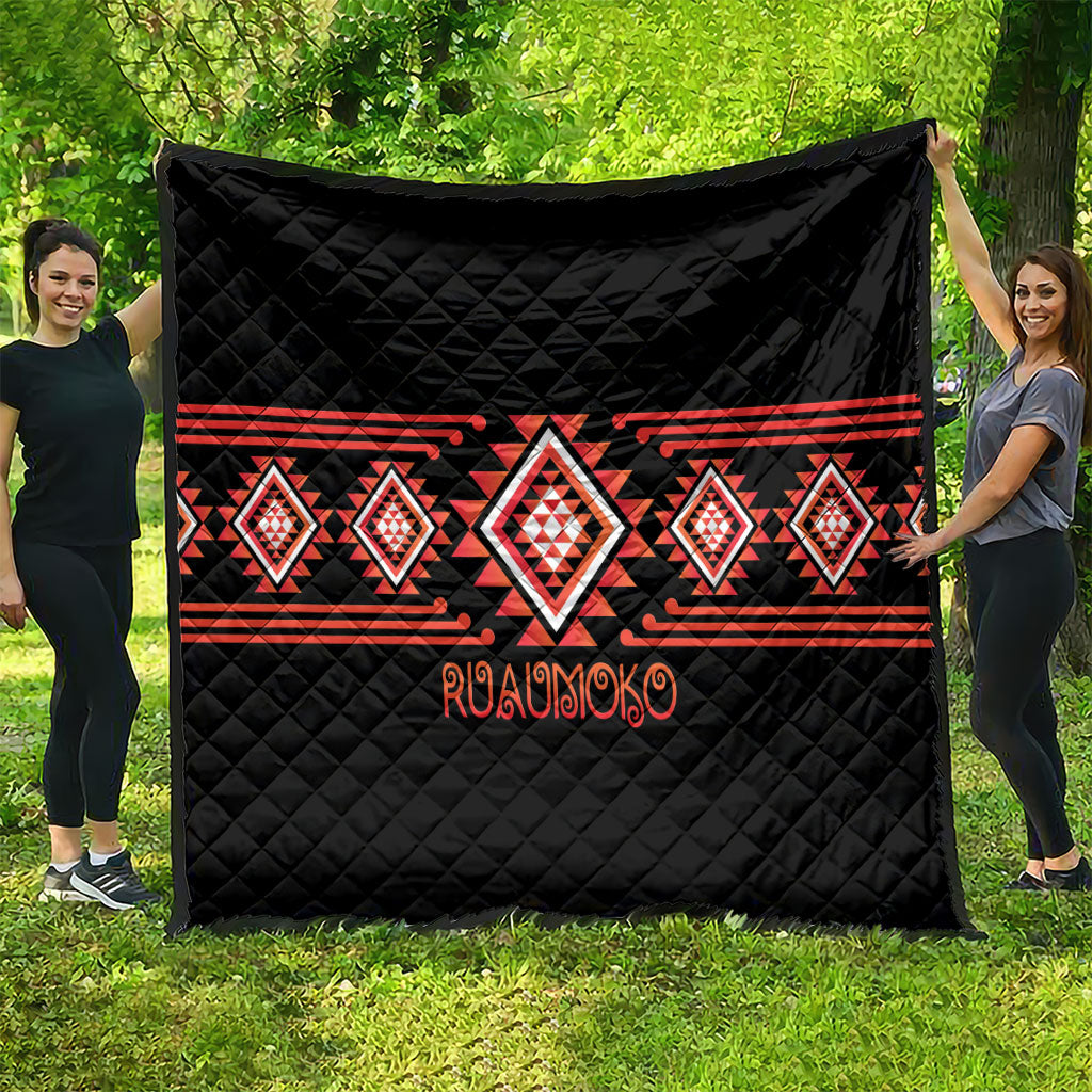 Aotearoa Atua Ruaumoko Quilt Maori Powerful God Taniko Motifs LT14 - Polynesian Pride