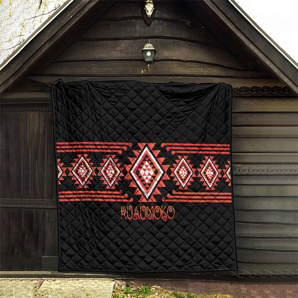 Aotearoa Atua Ruaumoko Quilt Maori Powerful God Taniko Motifs LT14 - Polynesian Pride