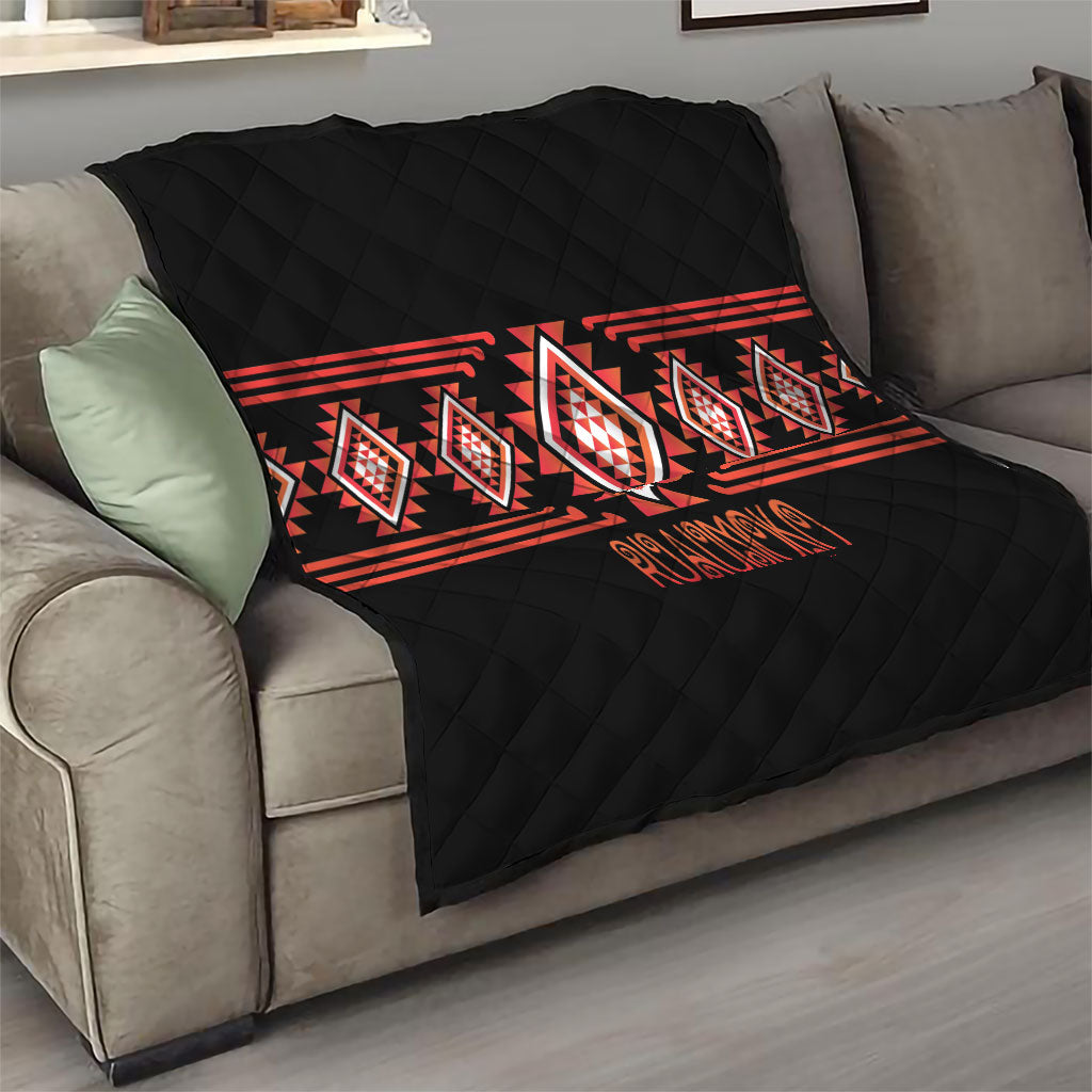 Aotearoa Atua Ruaumoko Quilt Maori Powerful God Taniko Motifs LT14 - Polynesian Pride