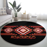 Aotearoa Atua Ruaumoko Round Carpet Maori Powerful God Taniko Motifs LT14 - Polynesian Pride