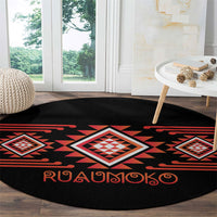 Aotearoa Atua Ruaumoko Round Carpet Maori Powerful God Taniko Motifs LT14 - Polynesian Pride