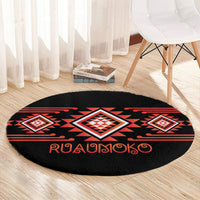 Aotearoa Atua Ruaumoko Round Carpet Maori Powerful God Taniko Motifs LT14 - Polynesian Pride