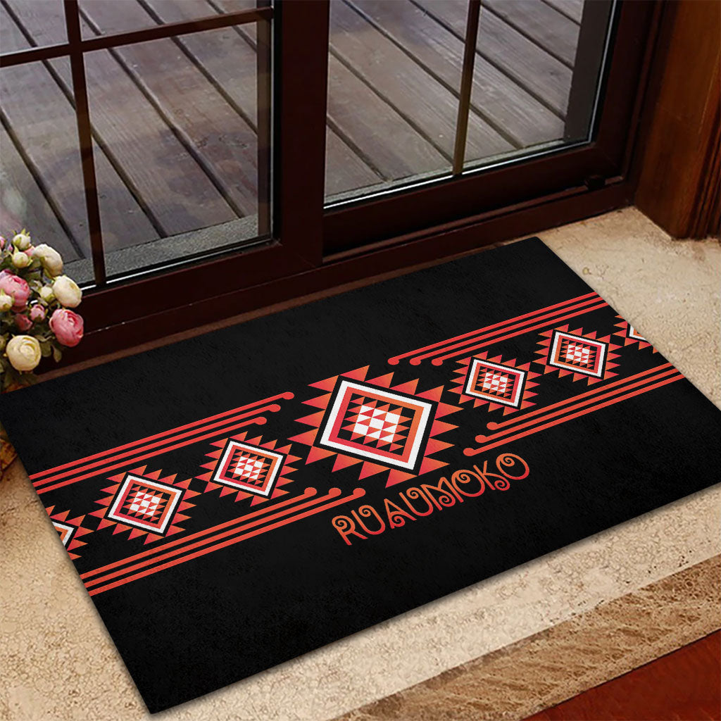 Aotearoa Atua Ruaumoko Rubber Doormat Maori Powerful God Taniko Motifs LT14 - Polynesian Pride