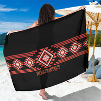 Aotearoa Atua Ruaumoko Sarong Maori Powerful God Taniko Motifs LT14 One Size 44 x 66 inches Orange - Polynesian Pride