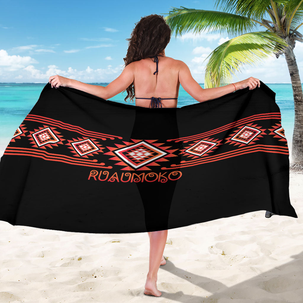 Aotearoa Atua Ruaumoko Sarong Maori Powerful God Taniko Motifs LT14 - Polynesian Pride