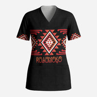 Aotearoa Atua Ruaumoko Personalised Scrub Top Maori Powerful God Taniko Motifs LT14 Adult Orange - Polynesian Pride