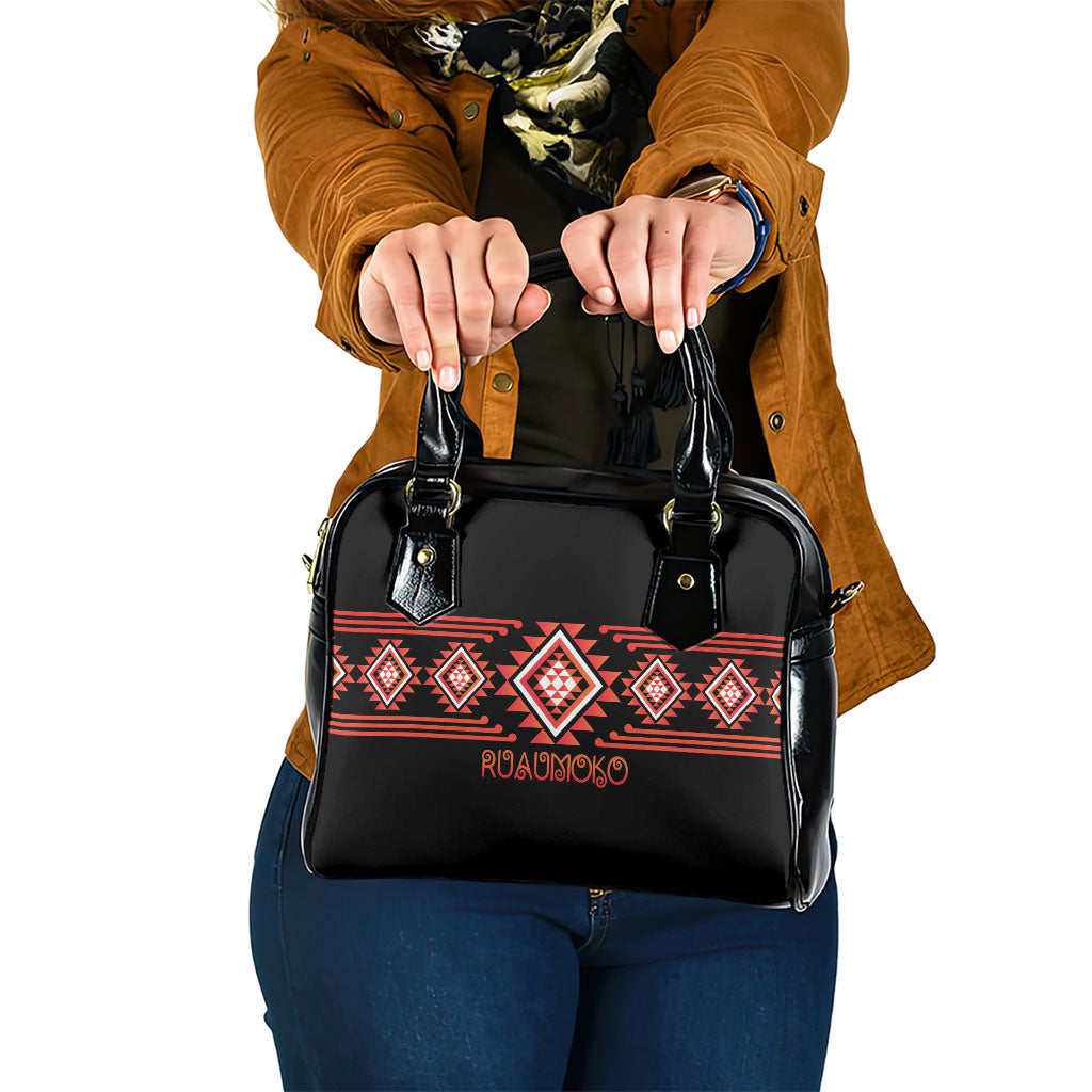Aotearoa Atua Ruaumoko Shoulder Handbag Maori Powerful God Taniko Motifs LT14 One Size Orange - Polynesian Pride