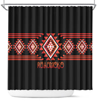 Aotearoa Atua Ruaumoko Shower Curtain Maori Powerful God Taniko Motifs LT14 Orange - Polynesian Pride