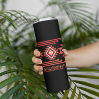 Aotearoa Atua Ruaumoko Personalised Skinny Tumbler Maori Powerful God Taniko Motifs LT14 - Polynesian Pride