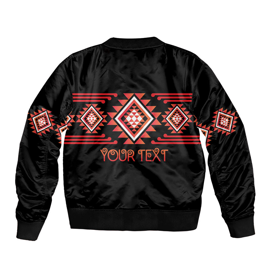 Aotearoa Atua Ruaumoko Personalised Sleeve Zip Bomber Jacket Maori Powerful God Taniko Motifs LT14 - Polynesian Pride