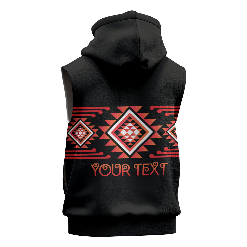 Aotearoa Atua Ruaumoko Personalised Sleeveless Hoodie Maori Powerful God Taniko Motifs LT14 - Polynesian Pride