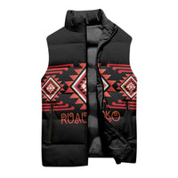 Aotearoa Atua Ruaumoko Personalised Sleeveless Puffer Jacket Maori Powerful God Taniko Motifs LT14 - Polynesian Pride
