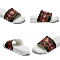 Aotearoa Atua Ruaumoko Slide Sandals Maori Powerful God Taniko Motifs LT14 - Polynesian Pride