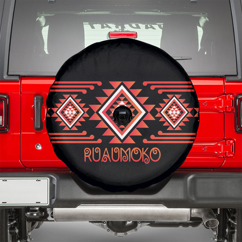 Aotearoa Atua Ruaumoko Spare Tire Cover Maori Powerful God Taniko Motifs LT14 - Polynesian Pride